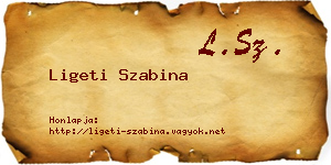 Ligeti Szabina névjegykártya